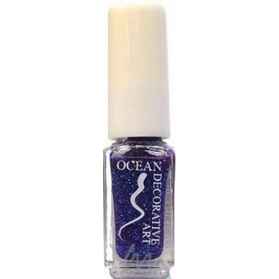 Ocean Decorative Art zdobiace lak na nechty odtieň 06 modrofialový trblietanie 5 ml