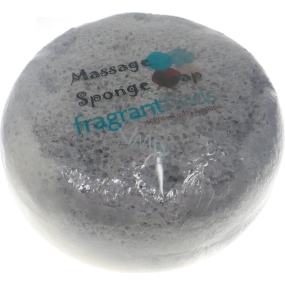 Fragrant Courage Olive Glycerínové mydlo masážne s hubkou naplnenou vôňou parfumu Diesel Only the Brave v šedobielej farbe 200 g