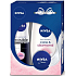 Nivea Care & Diamond sprchový gél 250 ml + Black & White Clear antiperspirant sprej 150 ml + krém 30 ml, kozmetická sada