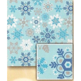Nekupto Darčekový baliaci papier 70 x 200 cm Vianočný Svetlo modrý, vločky
