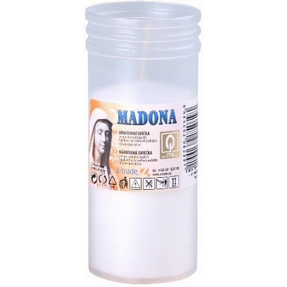 Madona Cintorínska sviečka vklad lisovaná biela 2,5 dňa 180 g