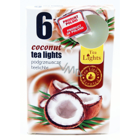 Tea Lights Coconut s kokosovou vôňou vonné čajové sviečky 6 kusov