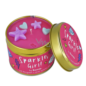 Bomb Cosmetics Trblietavé dievča - Sparkle, Girl! Vonná prírodná, ručne vyrobená sviečka v plechovej dóze horí až 35 hodín