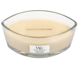 Woodwick Vanilla Bean - Vanilkový struk vonná sviečka s dreveným širokým knôtom a viečkom sklo loď 453 g