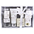 Raphael Rosalee Ovčie mlieko sprchový gél 250 ml + telové mlieko 250 ml + telový peeling 110 ml + kúpeľová soľ 100 g + toaletné mydlo 40 g + drevený podnos, kozmetická súprava