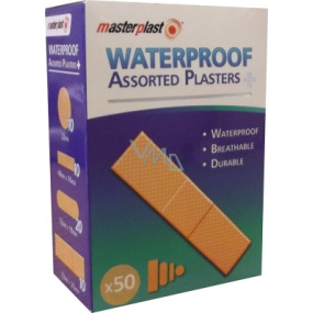 Masterplast Vodotesné náplasti Assorted Waterproof Mix krabica 50 kusov