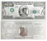 Postriebrená dolárová bankovka Talisman 1 000 000 USD