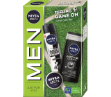 Nivea Men Feeling Game On krémový krém 30 ml + sprchový gél Active Clean 250 ml + antiperspirant dezodorant v spreji Invisible Black & White 150 ml, kozmetická sada pre mužov