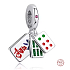 Charm Sterlingové stříbro 925 Mahjong – Tři kameny štěstí, herní talisman z Východu, přívěsek na náramek cestování