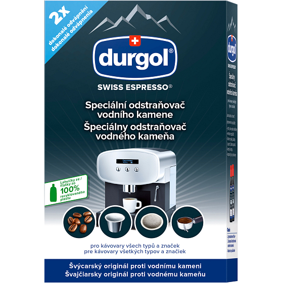Durgol Swiss Espresso odstraňovač vodného kameňa pre kávovary, 2×125 ml