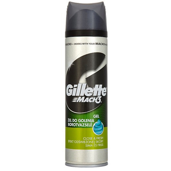 Gillette Mach3 Close & Fresh gél na holenie pre mužov 200 ml