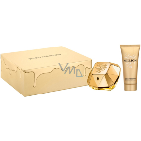 Paco Rabanne Lady Million parfumovaná voda 50 ml + telové mlieko pre ženy 100 ml, darčeková sada