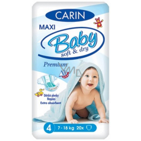 Carin Baby Soft & Dry Maxi 4, 7 -18 kg plienkové nohavičky 20 kusov