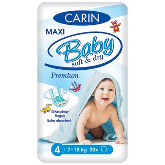 Carin Baby Soft & Dry Maxi 4, 7 -18 kg plienkové nohavičky 20 kusov