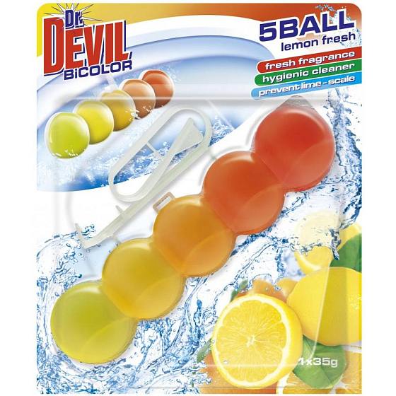 Dr. Devil Lemon Fresh bicolor 5Ball Wc záves 35 g