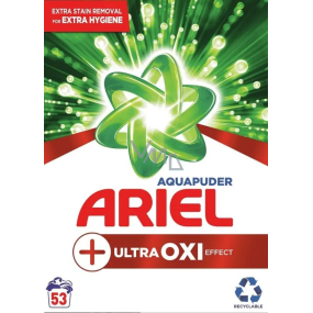 Ariel Aquapuder Ultra Oxi Effect prací prášok na biele, farebné a čierne prádlo 53 dávok 3,975 kg