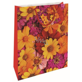 Nekupto Darčeková papierová taška 32,5 x 26 x 13 cm Farebné kvety