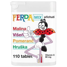 Ferda Mix vitamín C doplnok stravy so sladidlami 60 mg 35 g 110 tabliet