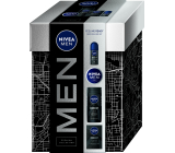 Nivea Men Feeling Ready Deep voda po holení 100 ml + sprchový gél Deep Clean 250 ml + krémový krém 75 ml + antiperspirant Deep roll-on 50 ml, kozmetická sada pre mužov