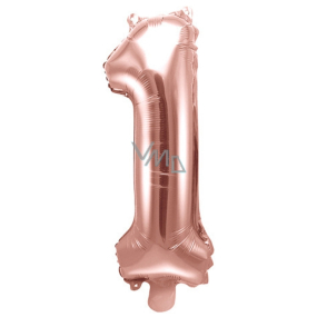 Ditipo Nafukovací fóliový balónik číslo 1 rose gold 35 cm 1 kus
