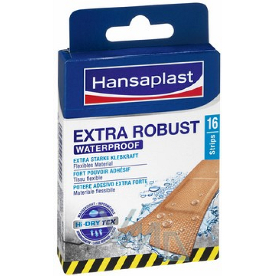 Hansaplast Extra Robust vodeodolná náplasť 26 x 76 mm 16 kusov