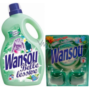 Wansou Belle Lessive Balsam & Delicate Aloe Vera tekutý prací prostriedok 3 l + gélové kapsule 2 kusy