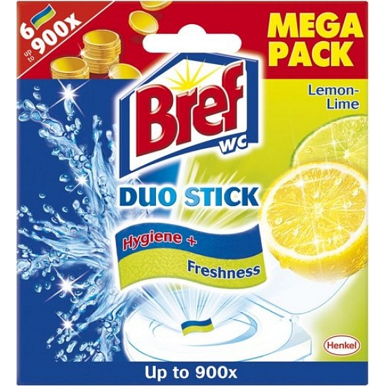 Bref Duo Stick Lemon-Lime samolepiace WC prúžky 6 x 9 g