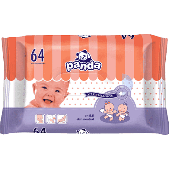 Bella Happy Baby Panda vlhčené obrúsky pre deti 64 kusov