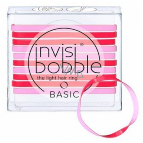 Invisibobble Basic Jelly Twist Ultra tenké gumičky do vlasov červeno-ružové 10 kusov
