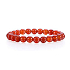 Nefritový červený náramok elastický prírodný kameň, guľôčka 8 mm / 16 - 17 cm