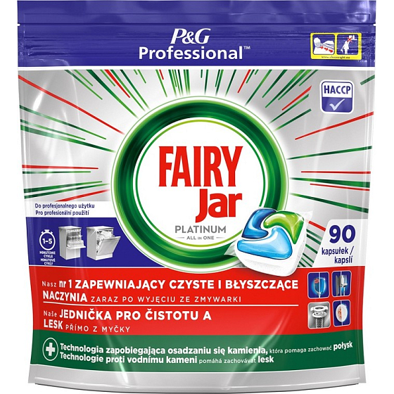 Kapsule do umývačky riadu Jar Fairy Platinum All in One 90 kusov