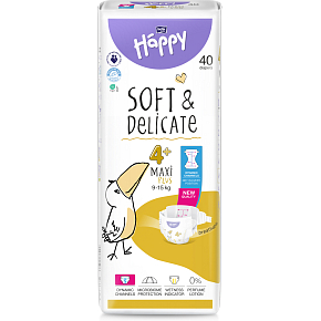 Bella Happy Maxi Plus 4+ detské plienky jednorazové 9-15 kg, 40 ks