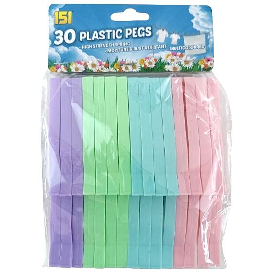 Plastové štipce na bielizeň väčšie 30 kusov