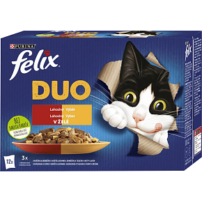 Felix Fantastic DUO kapsičky pre mačky, výber v želé 12× 85 g