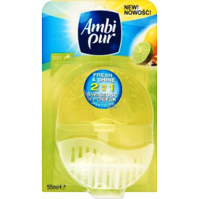 Ambi Pur Fresh & Shine 2v1 Lemon & Lime toaletná blok 55 ml