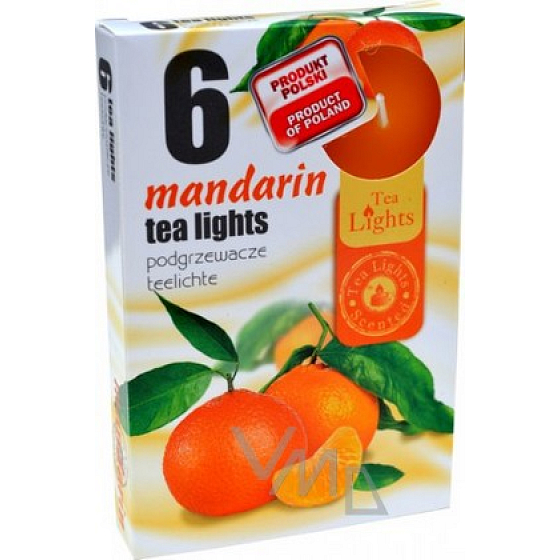 Čajové sviečky Mandarínková vôňa 6 kusov