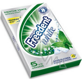 Wrigleys Freedent Green Mint White žuvačka dražé 5 x 10 kusov