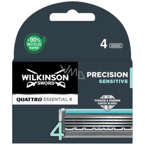 Wilkinson Sword Quattro Titanium Sensitive náhradné hlavice 4 kusy