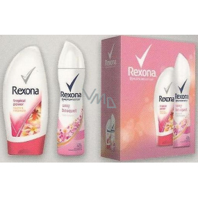 Rexona FW Sexy Tropical Power sprchový gél 250 ml + Sexy Bouquet dezodorant sprej pre ženy 150 ml, kozmetická sada