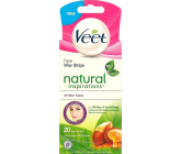 Veet Natural Studené voskové pásiky na tvár 20 kusov + obrúsky Luminous Finish 4 kusy