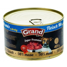 Grand Super Premium Mäsová zmes pre psov 98% mäsa 405 g