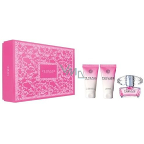 Versace Bright Crystal toaletná voda pre ženy 50 ml + telové mlieko 50 ml + sprchový gél 50 ml, darčeková sada