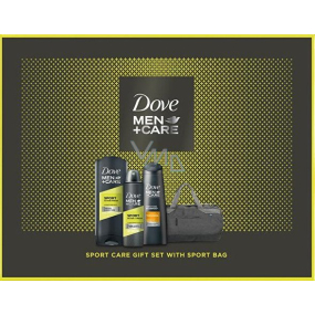 Dove Men + Care Sport sprchový gel pre mužov 400 ml + antiperspirant sprej 150 ml + šampón na vlasy 250 ml + kozmetická taška, kozmetická sada