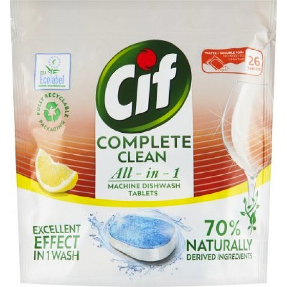 Cif All in 1 Lemon tablety do umývačky riadu 26 kusov