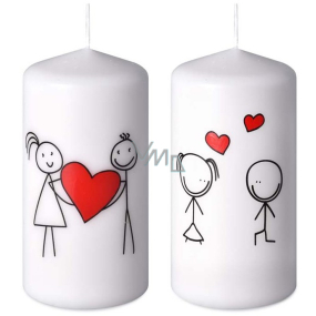 Emóciám Zamilovaný pár sviečka biela valec 60 x 120 mm 1 kus