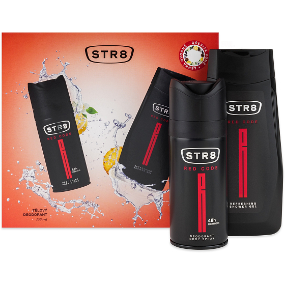 Str8 Red Code dezodorant sprej 150 ml + sprchový gél 250 ml, kozmetická sada pre mužov 2021