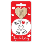 Nekupto Vreckové objatie Srdce Ľúbim Ťa taaak veľmi!, objatie do vrecka 6 x 12 cm