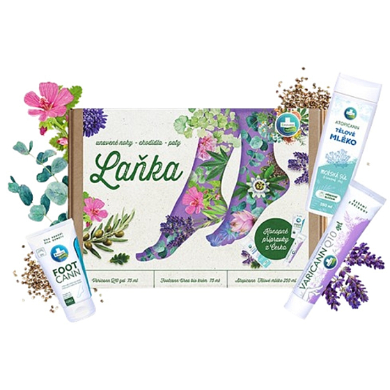 Annabis Laňka Varicann Q10 konopný gél 75 ml + Footcann Urea bio konopný krém 75 ml + Atopicann telové konopné mlieko 250 ml, kozmetická sada