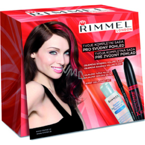 Rimmel London Volume Flash Extreme riasenka čierna + ceruzka na oči + odličovač, kozmetická sada