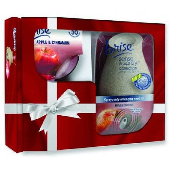 Glade Sense & Spray Jablko & Škorica sprej 18 ml + Jablko & Škorica sviečka 120 g, kazeta